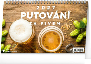 NOTIQUE Tischkalender Bierreise CZ 2027, 23,1 x 14,5 cm - Reklamnepredmety