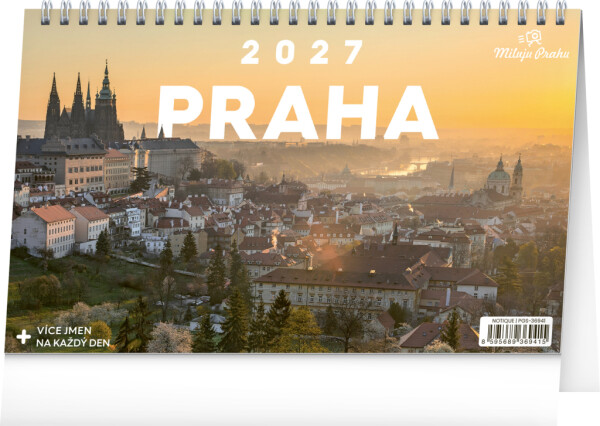 NOTIQUE Tischkalender Prag – Ich liebe Prag CZ 2027, 23,1 x 14,5 cm