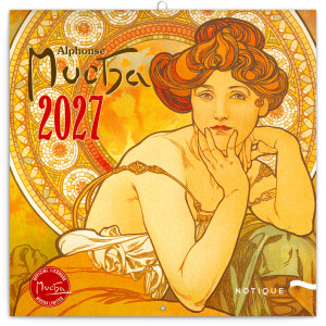 NOTIQUE Kalender Alfons Mucha EN/CZ 2027, 20 x 20 cm - Reklamnepredmety