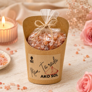 Zellophan und Glas mit Salz – ICH LIEBE DICH WIE SALZ 300 g - Reklamnepredmety