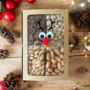 Weihnachtsnussbox SOB – 4 × 80 g mit transparentem Deckel - Reklamnepredmety