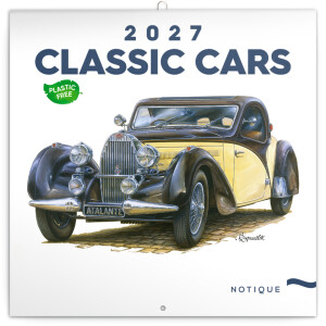NOTIQUE Classic Cars Notizblock – Václav Zapadlík 2027, KUNSTSTOFFFREI, 30 x 30 cm - Reklamnepredmety