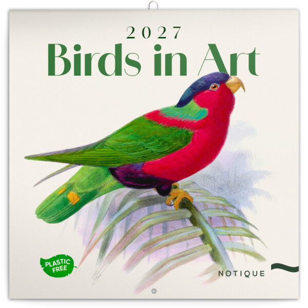 NOTIQUE Notizblock Vögel 2027, plastikfrei, 30 x 30 cm