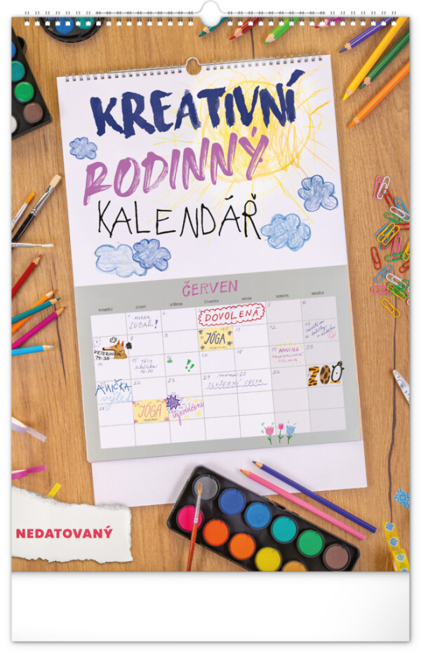 NOTIQUE Kreativer Familienkalender, undatiert, 33 x 46 cm