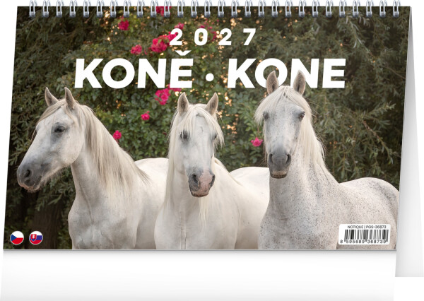 NOTIQUE Tischkalender Pferde - Horses CZ/SK 2027, 23,1 x 14,5 cm
