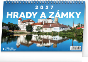 NOTIQUE Tischkalender Schlösser und Burgen CZ 2027, 23,1 x 14,5 cm - Reklamnepredmety