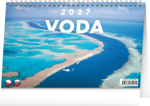 NOTIQUE Tischkalender Water CZ/SK 2027, 23,1 x 14,5 cm - Reklamnepredmety