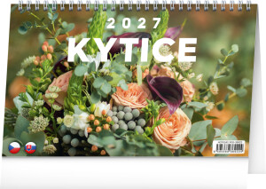 NOTIQUE Tischkalender Bouquets CZ/SK 2027, 23,1 x 14,5 cm - Reklamnepredmety