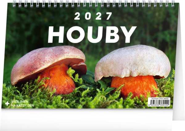 NOTIQUE Tischkalender Pilze CZ 2027, 23,1 x 14,5 cm