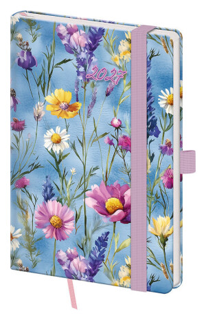 Taschenkalender A6 Vario Wildblumen mit Gummiband - Reklamnepredmety