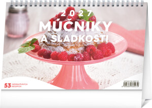 NOTIQUE Tischkalender Desserts und Süßigkeiten 2027, 23,1 x 14,5 cm - Reklamnepredmety