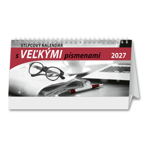 Tischkalender, spaltenförmig mit großen Buchstaben, 2027 - Reklamnepredmety
