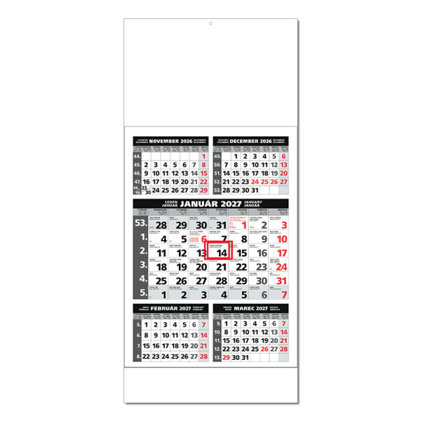 Planungskalender STANDARD 5M grau 2027