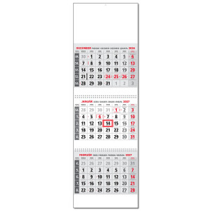 Planungskalender KLASIK 3M grau 2027 - Reklamnepredmety