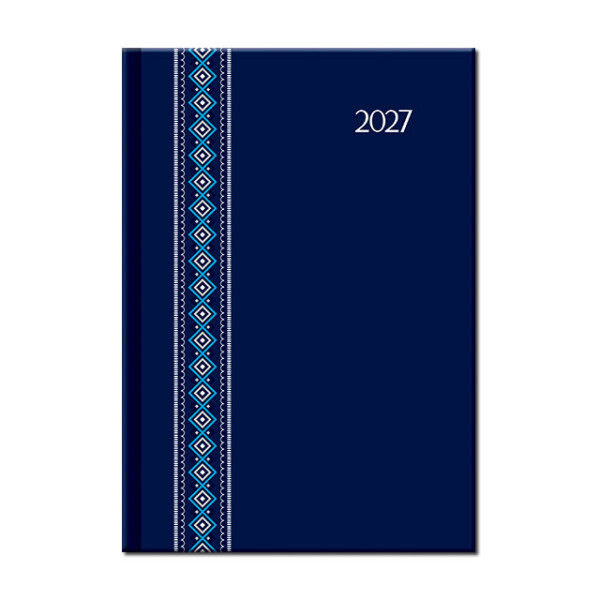 Tageskalender A5 FOLK blau 2027