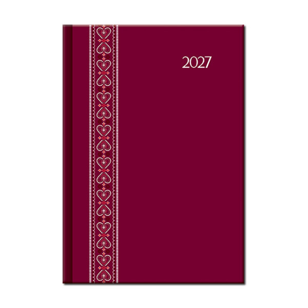 Tageskalender A5 FOLK rot 2027