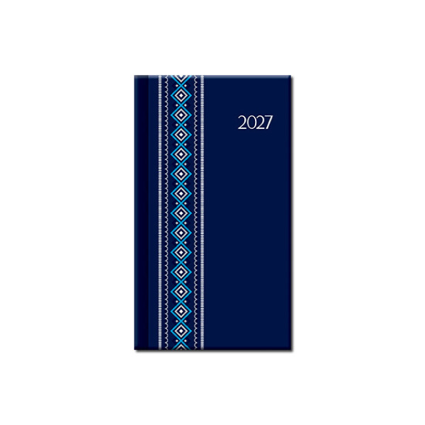 Mini-Tagebuch A6 FOLK blau 2027