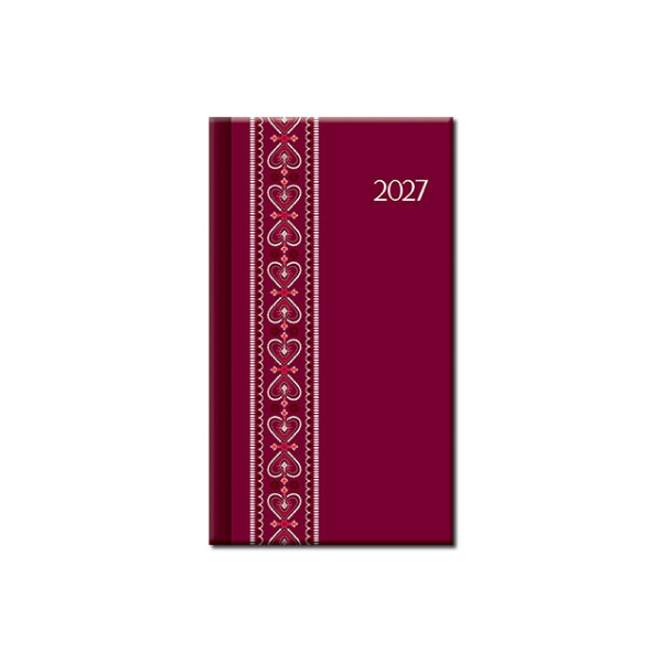 Mini-Tagebuch A6 FOLK rot 2027