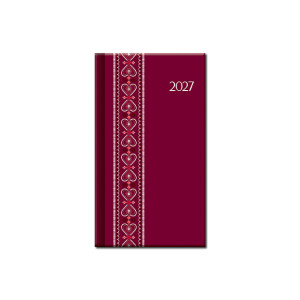 Mini-Tagebuch A6 FOLK rot 2027 - Reklamnepredmety