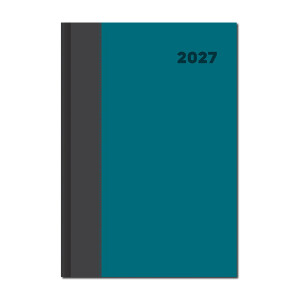 Tageskalender A5 DOLCETTO grau-türkis 2027 - Reklamnepredmety
