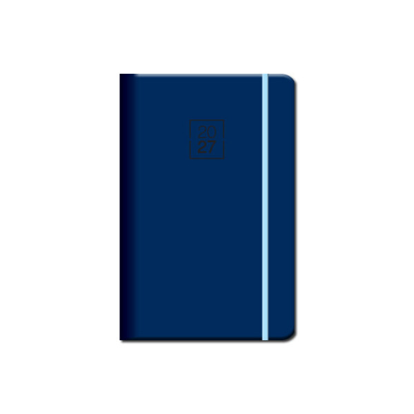Mini-Kalender A6 FLORENCIA marineblau mit Gummiband 2027