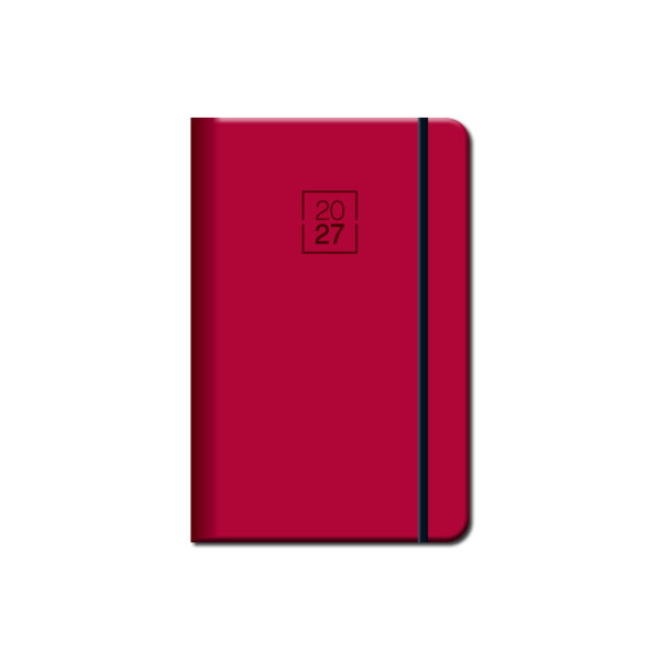 Mini-Kalender A6 FLORENCIA rot mit Gummiband 2027