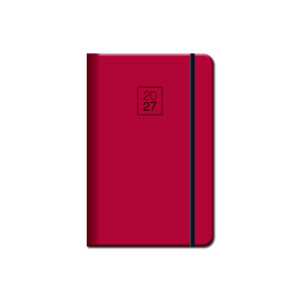 Mini-Kalender A6 FLORENCIA rot mit Gummiband 2027 - Reklamnepredmety
