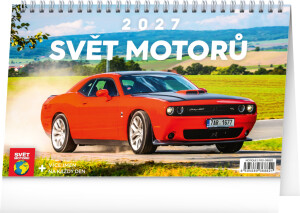 NOTIQUE Tischkalender Welt der Motoren CZ 2027, 23,1 x 14,5 cm - Reklamnepredmety