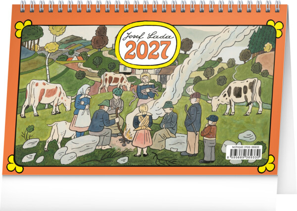 NOTIQUE Tischkalender Josef Lada CZ 2027, 23,1 x 14,5 cm