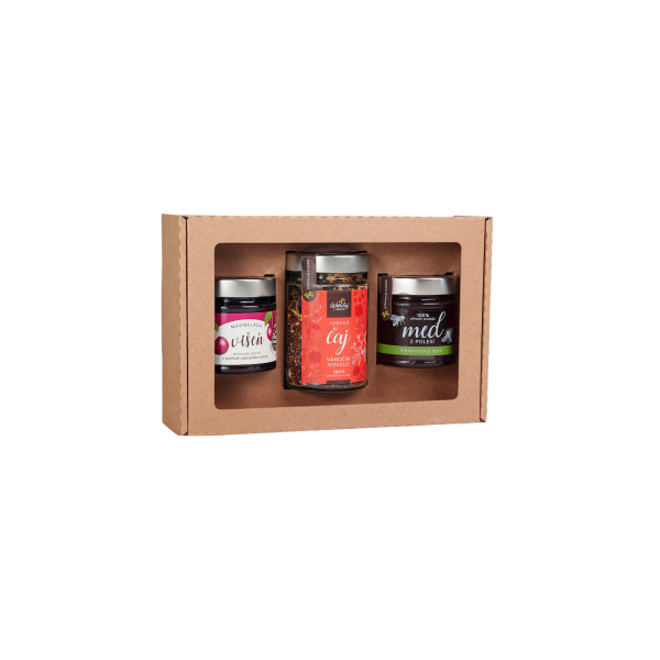 Geschenkset – Weihnachtszauber-Tee (lose), Honigmelonenhonig und Kirschmarmelade