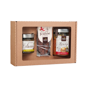 Geschenkset – Pulled Beef vom Grill, Oliventapenade und mild-würzige Festtagswurst - Reklamnepredmety