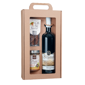 Geschenkset – Rotwein, Pulled Pork in Schmalz und Rinderwurst mit schwarzem Pfeffer - Reklamnepredmety