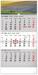 NOTIQUE Wandkalender 3 Monate, Landhausstil, grau - mit tschechischen Namen, CZ 2027, 29,5 x 43 cm