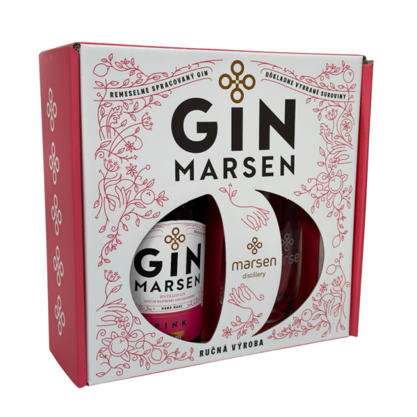 Geschenkset Gin Marsen Pink 42% + Glas