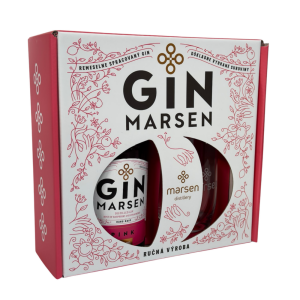 Geschenkset Gin Marsen Pink 42% + Glas - Reklamnepredmety