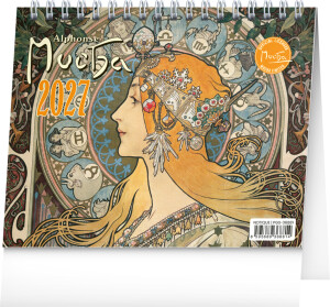 NOTIQUE Tischkalender Alfons Mucha CZ 2027, 16,5 x 13 cm - Reklamnepredmety