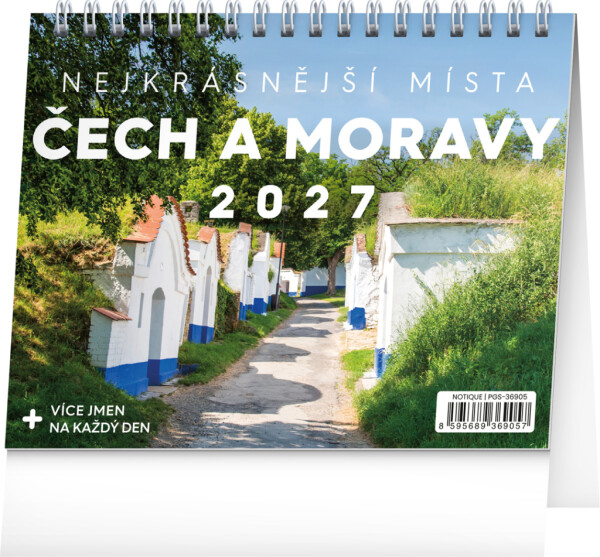 NOTIQUE Tischkalender Die schönsten Orte in Böhmen und Mähren CZ 2027, 16,5 x 13 cm