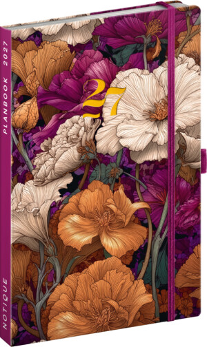 NOTIQUE Planbook Planer/Notizbuch Vintage Flowers 2027, 13 x 21 cm - Reklamnepredmety