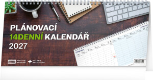 NOTIQUE Tischkalender Work CZ 2027 – 14 Tage, 33 x 14,5 cm - Reklamnepredmety