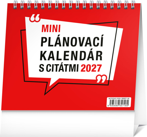 NOTIQUE Tischkalender mit Zitaten 2027, 16,5 x 13 cm