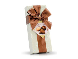 Pralinen aus dunkler und Vollmilchschokolade mit Kakao-, Orangen- und Haselnussfüllung, 70 g - Reklamnepredmety