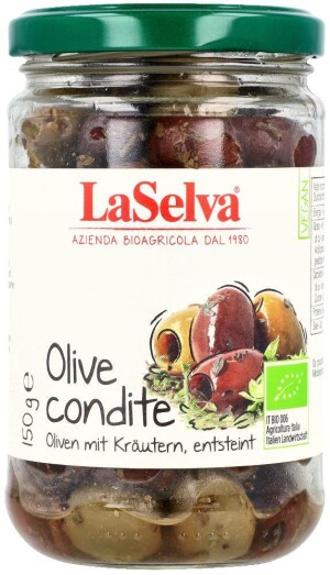 Grüne und schwarze Oliven mit Kräutern 150 g - Reklamnepredmety