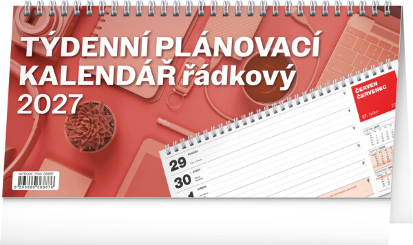 NOTIQUE Tischkalender Planerlinie CZ 2027, 25 x 12,5 cm