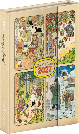 NOTIQUE Wochenmagnetkalender Josef Lada 2027, 11 x 16 cm - Reklamnepredmety