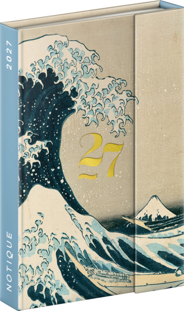 NOTIQUE Magnetischer Wochenplaner Katsushika Hokusai 2027, 11 x 16 cm