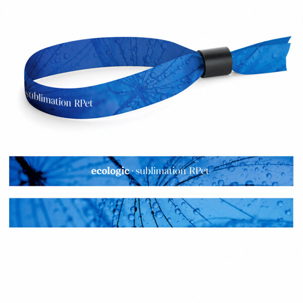 Bedrucktes Muster Lanyard SUBLIMATION Slim II (15 mm) Armband aus recyceltem Polyester (100% rPET)