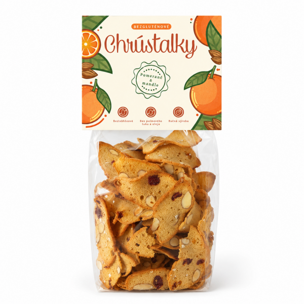 Chrústalky Glutenfreie Orangen und Mandeln, 70 g
