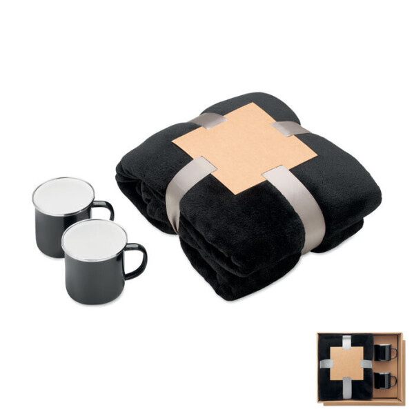 AGRADABLE Fleecedecke und 2 Tassen Set