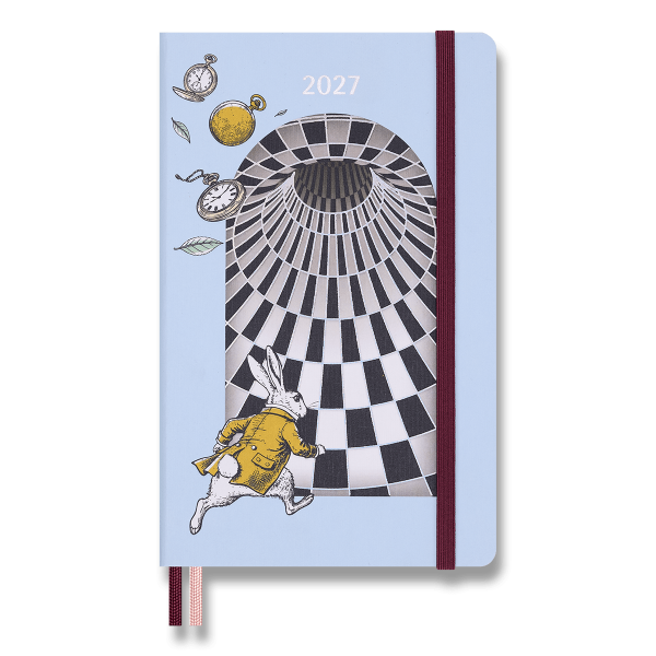 Moleskine Alice im Wunderland Kalender 2027, Größe L – blau (Tageskalender), rosa (Wochenkalender)