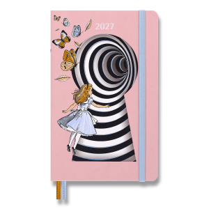 Moleskine Alice im Wunderland Kalender 2027, Größe L – blau (Tageskalender), rosa (Wochenkalender) - Reklamnepredmety
